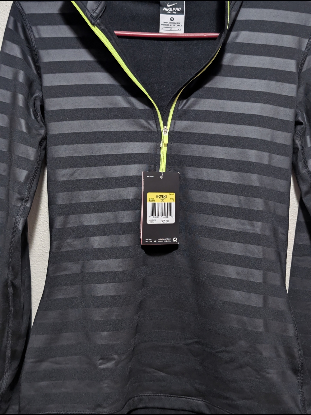 Nike Black Striped Half-Zip Sweatshirt with Neon Yellow Trim - Picture 4 of 10
